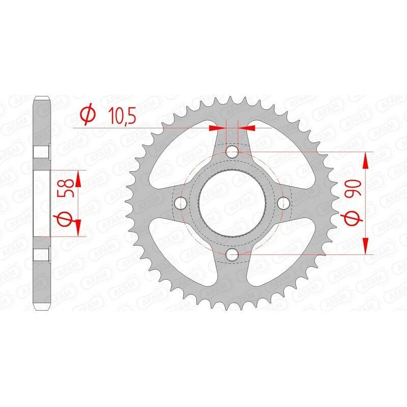 Corona AFAM acero estándar 10223 - Paso 428 - motoscamaralweb.com