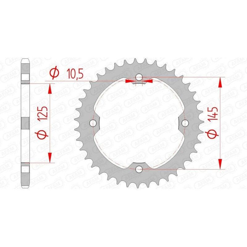 Corona AFAM acero estándar 12407 - Paso 520 - motoscamaralweb.com