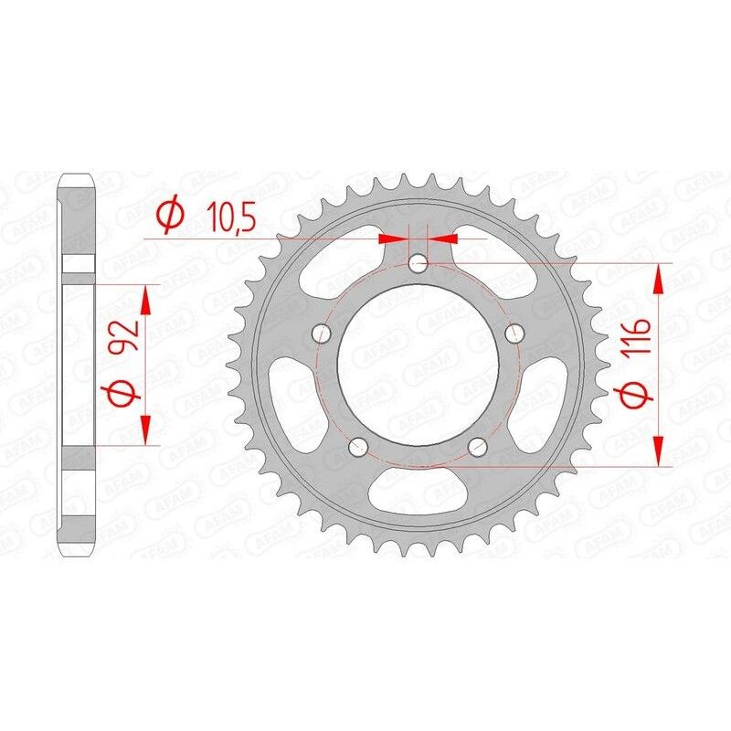Corona AFAM acero estándar 16900 - Paso 530 - motoscamaralweb.com
