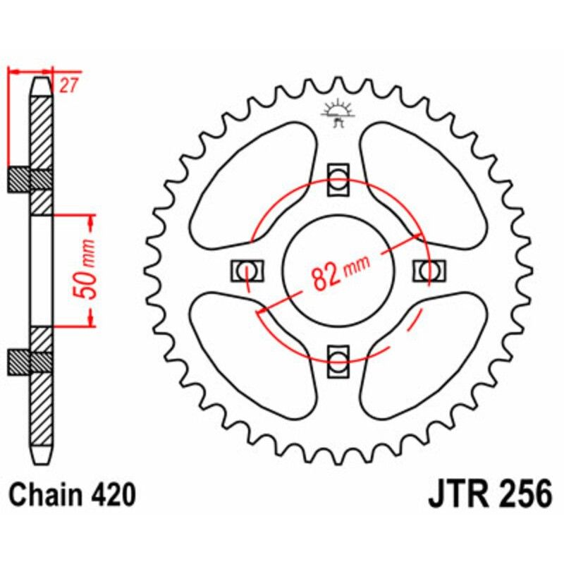 Corona JT 256 de acero con 35 dientes - motoscamaralweb.com