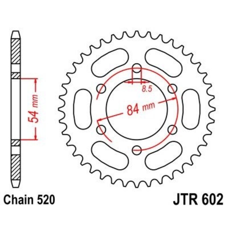 Corona JT 602 de acero con 40 dientes - motoscamaralweb.com