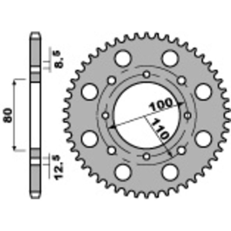 Corona PBR acero C45 estándar 819 - 520 - motoscamaralweb.com