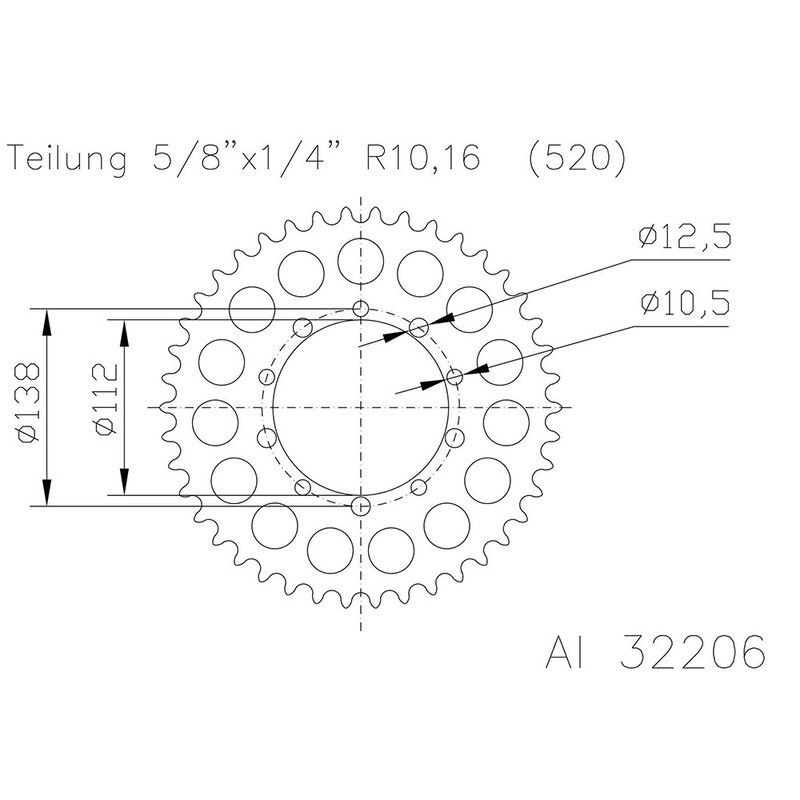 Corona ESJOT Aluminio 51-32206-46 dientes - motoscamaralweb.com