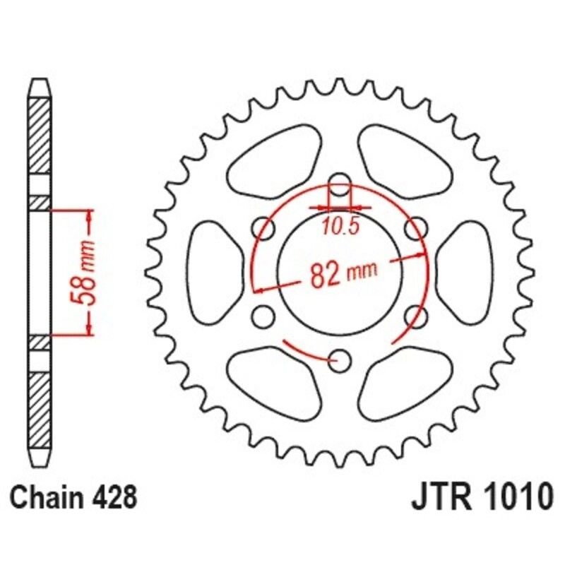 Corona JT SPROCKETS acero 1010 - 428 - motoscamaralweb.com