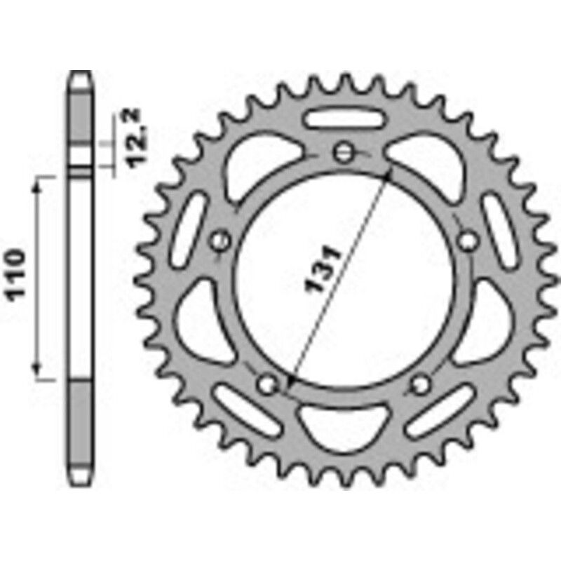 Corona PBR aluminio ultra-light anodizado 4586 - 520 - motoscamaralweb.com