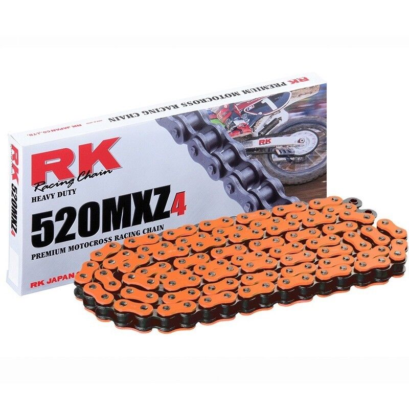 Cadena RK FO520MXZ4 con 96 eslabones naranja - motoscamaralweb.com