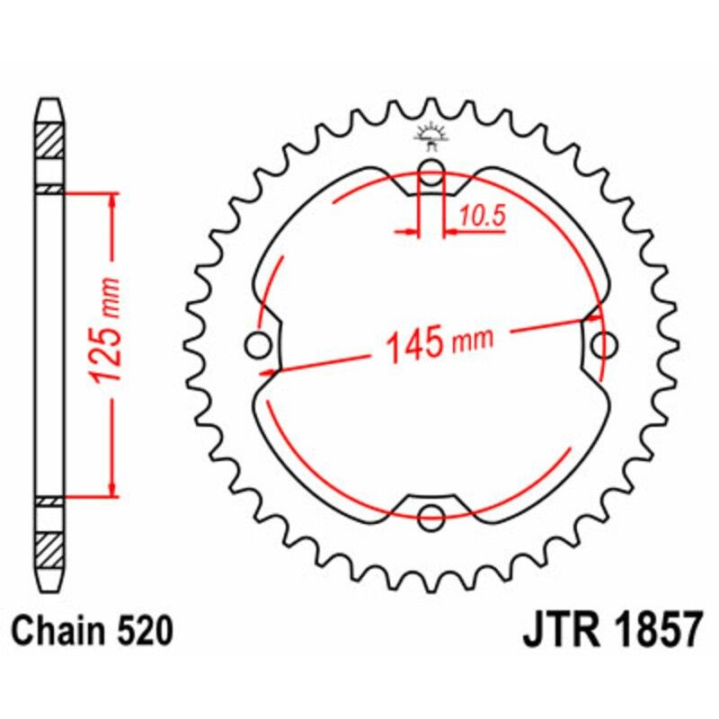 Corona JT SPROCKETS acero estándar 1857 - 520 - motoscamaralweb.com