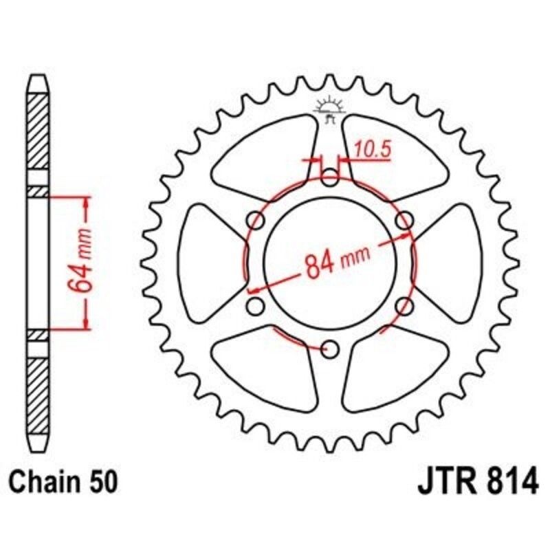 Corona JT 814 de acero con 40 dientes - motoscamaralweb.com