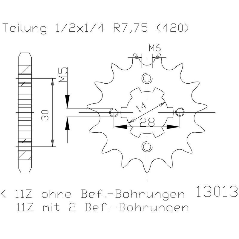 Piñon ESJOT Acero 50-13013 12 dientes - motoscamaralweb.com