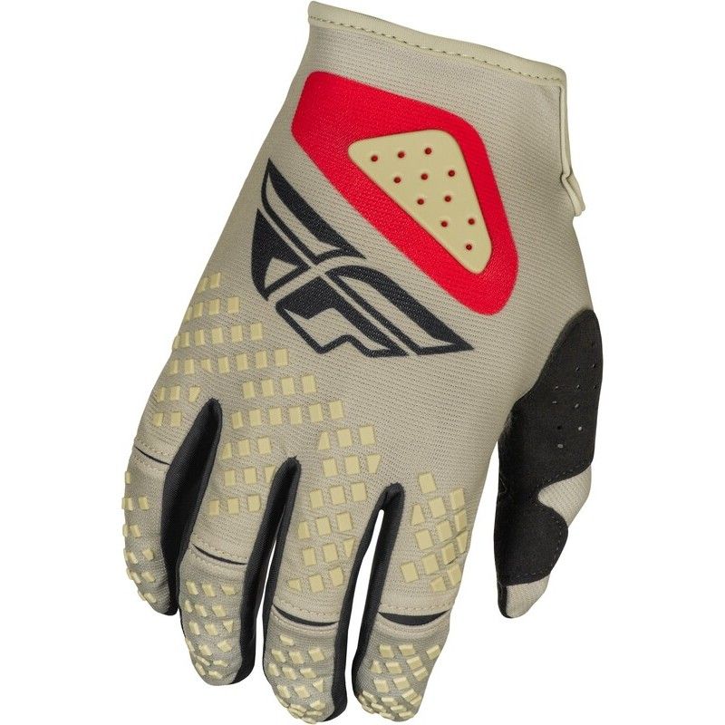 Guantes FLY RACING Kinetic SYM - Gris claro / Rojo / Negro - motoscamaralweb.com