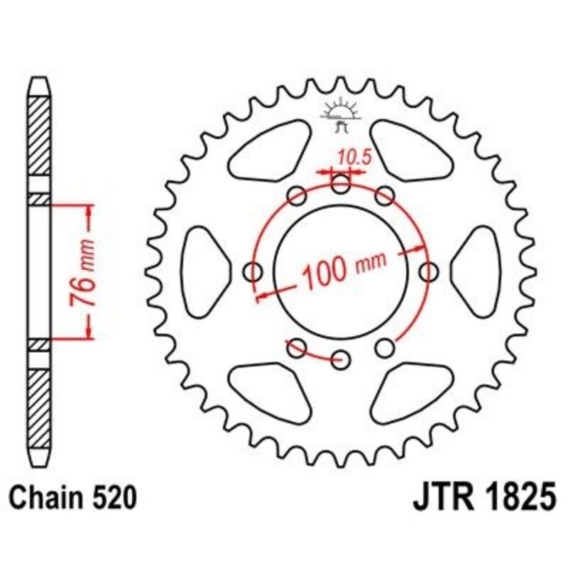 Corona JT 1825 de acero con 43 dientes - motoscamaralweb.com