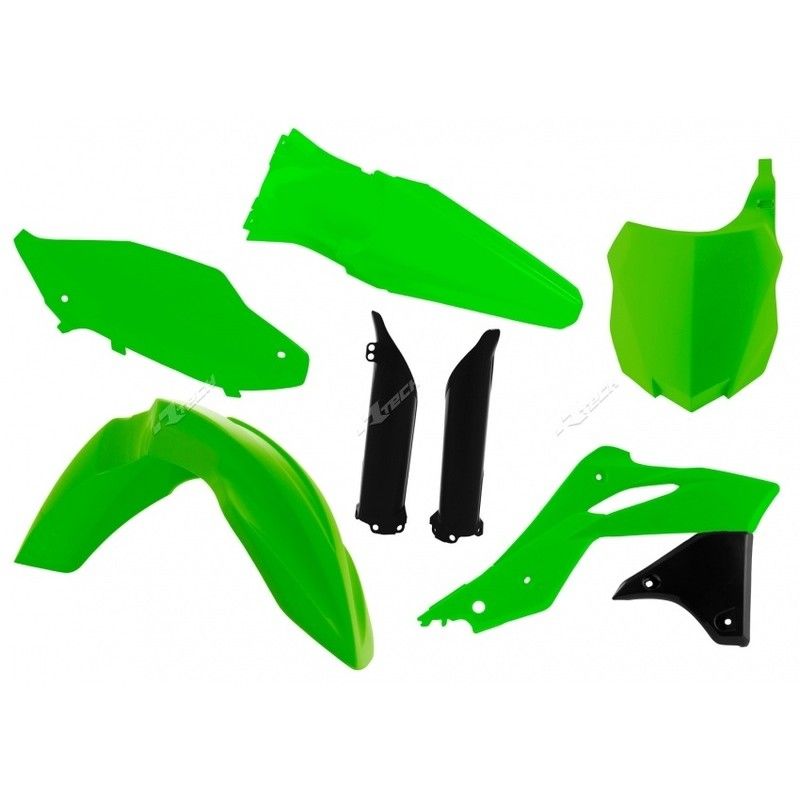 Kit de plástica RACETECH (6 piezas) - Verde flúor - motoscamaralweb.com