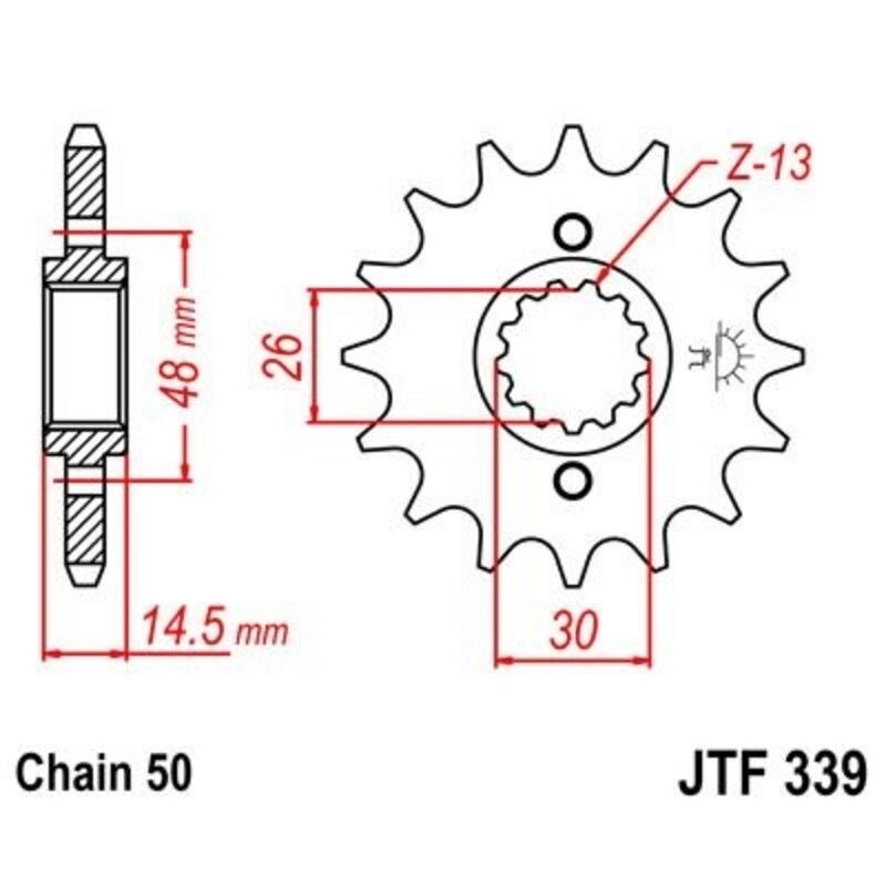 Piñón con goma anti-ruido JT SPROCKETS acero 339 - 530 - motoscamaralweb.com