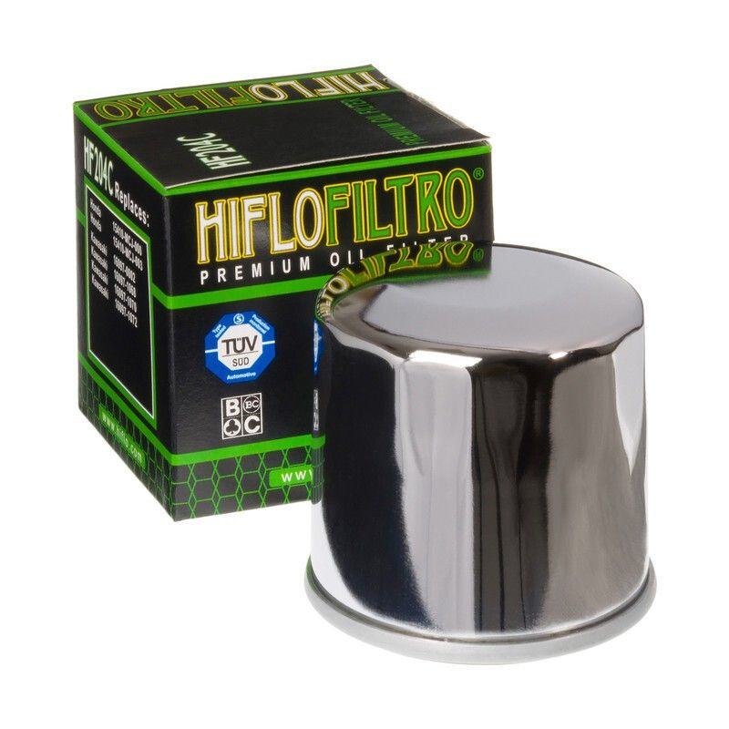 Filtro de aceite HIFLOFILTRO cromo - HF204C - motoscamaralweb.com