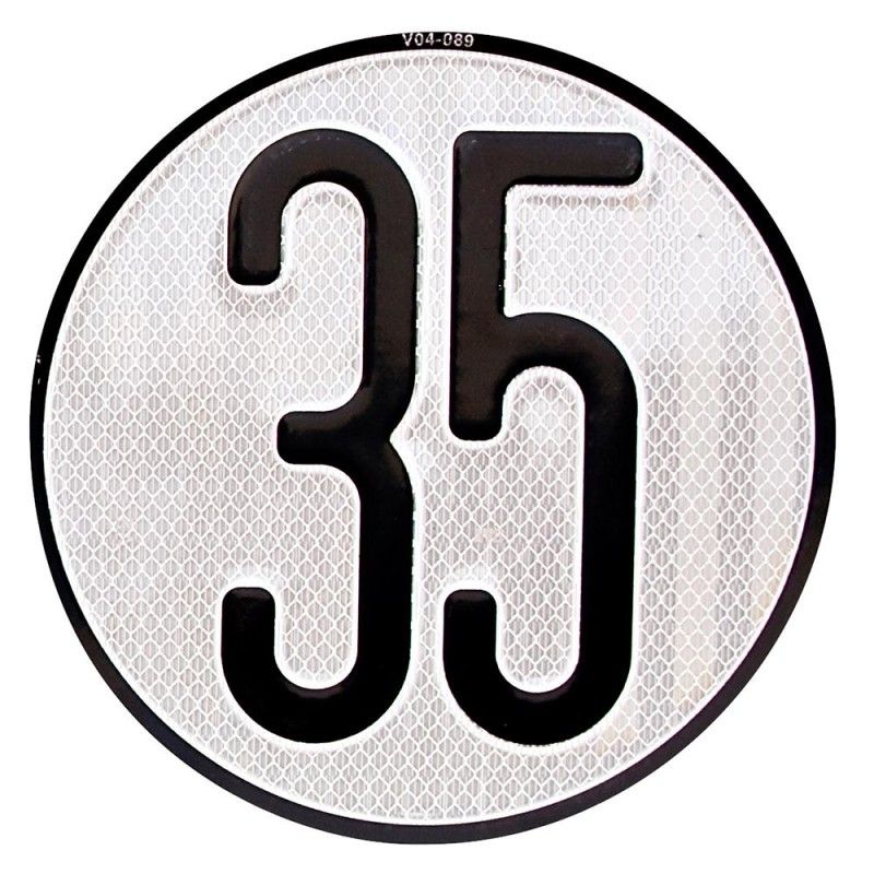 PLACA LIMITES VELOCIDAD 35 KM/H- motoscamaralweb.com