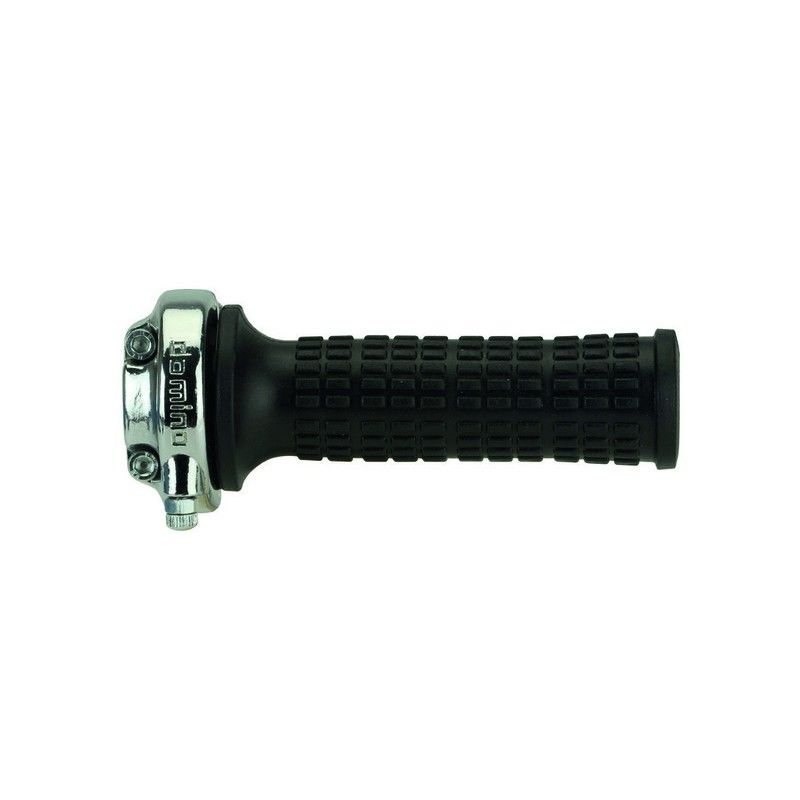 Acelerador vintage cromado Domino Lario 0346.03 + puños- motoscamaralw