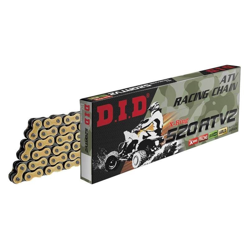 Cadena DID 520ATV2 con 098 eslabones oro/negro - motoscamaralweb.com