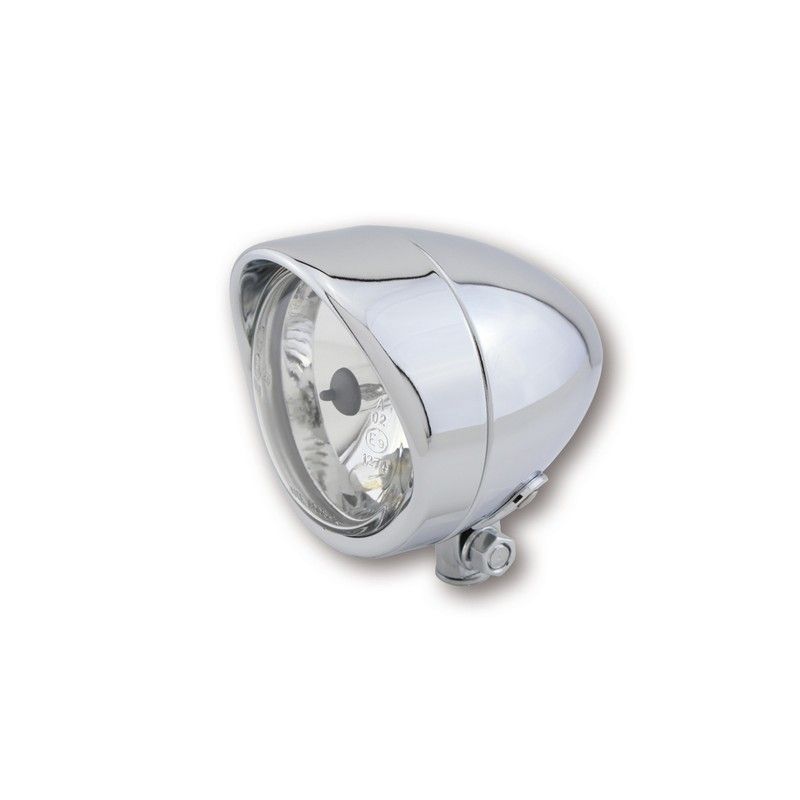 Faro auxiliar cromado SHIN YO Bullet smoothed - motoscamaralweb.com