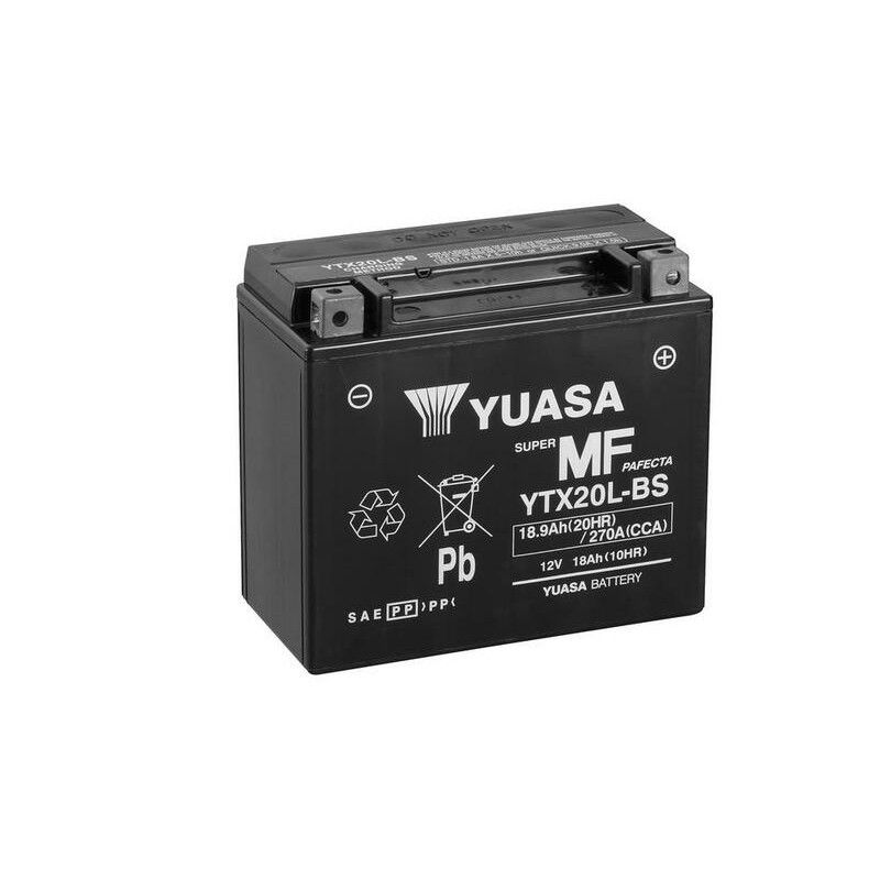 Batería YUASA YTX20L-BS Combipack (con electrolito) - motoscamaralweb.com