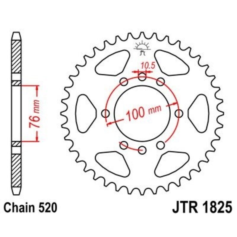 Corona JT 1825 de acero con 43 dientes - motoscamaralweb.com