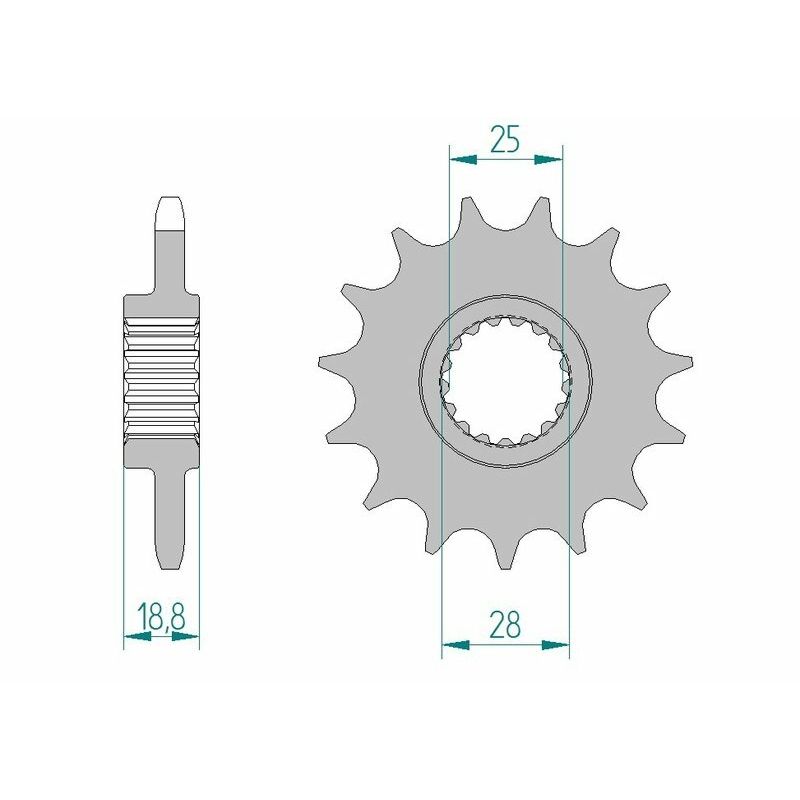 Piñón AFAM acero estándar 61801 - Paso 525 - motoscamaralweb.com