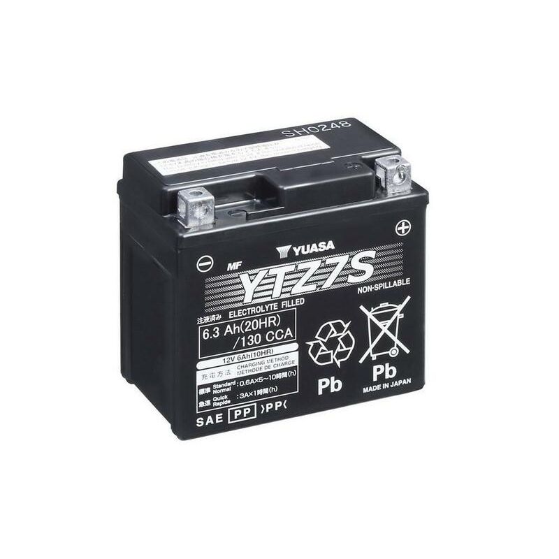 Yuasa battery YTZ7S Wet Charged (cargada y activada) - motoscamaralweb.com
