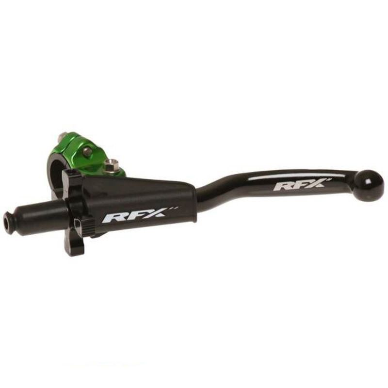 Conjunto de maneta de embrague forjada RFX Pro (verde) 2 tiempos Universal EZ Adjust - motoscamaralweb.com