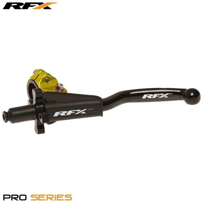 Conjunto de maneta de embrague forjada RFX Pro (amarillo) 2 tiempos Universal EZ Adjust - motoscamaralweb.com
