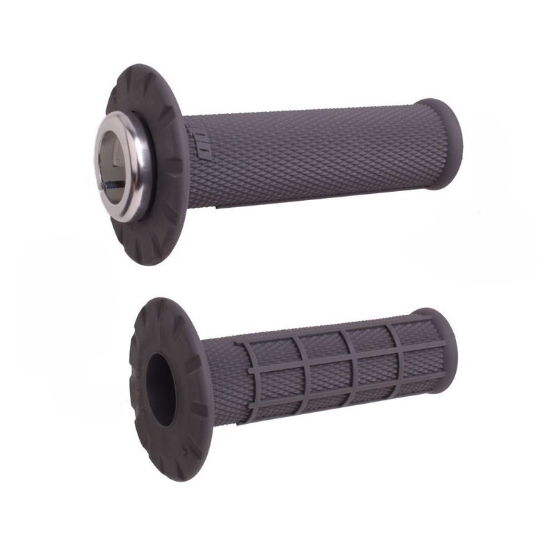 Puños universales ODI Lock-On medio gofrados Ø22.2mm - Grafito / Plata - motoscamaralweb.com