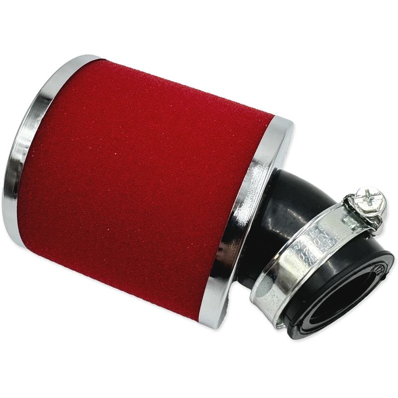 Filtro de aire V PARTS espuma 80x80mm Ø28/35mm inclinado 45° - Rojo - motoscamaralweb.com