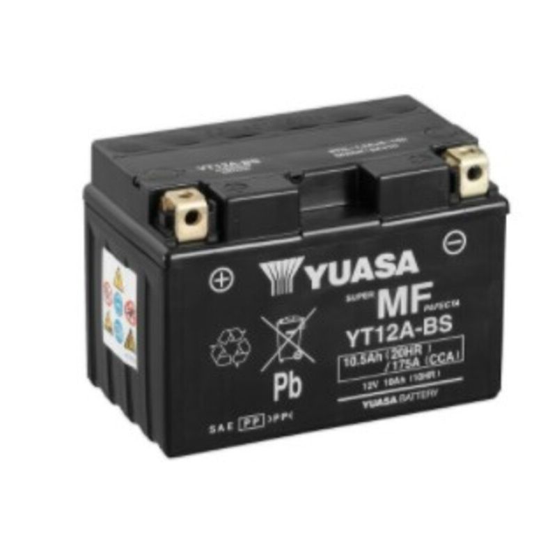 Batería YUASA W/C activada de fábrica sin mantenimiento - YT12A - motoscamaralweb.com