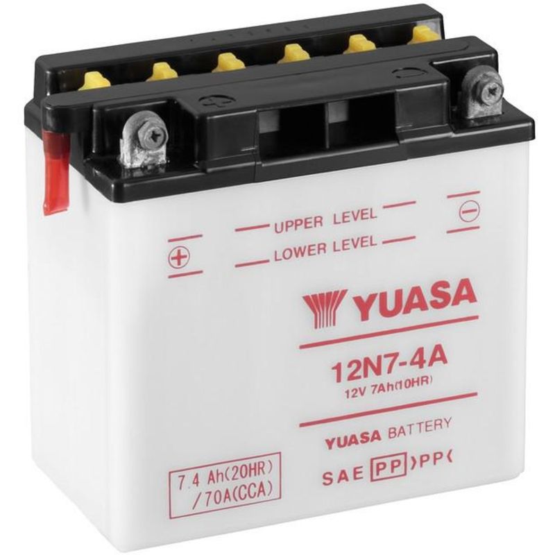 Batería YUASA 12N7-4A Dry charged (sin electrolito) - motoscamaralweb.com
