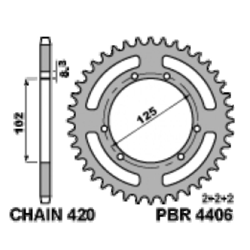 Corona PBR acero C45 estándar 4406 - 420 - motoscamaralweb.com