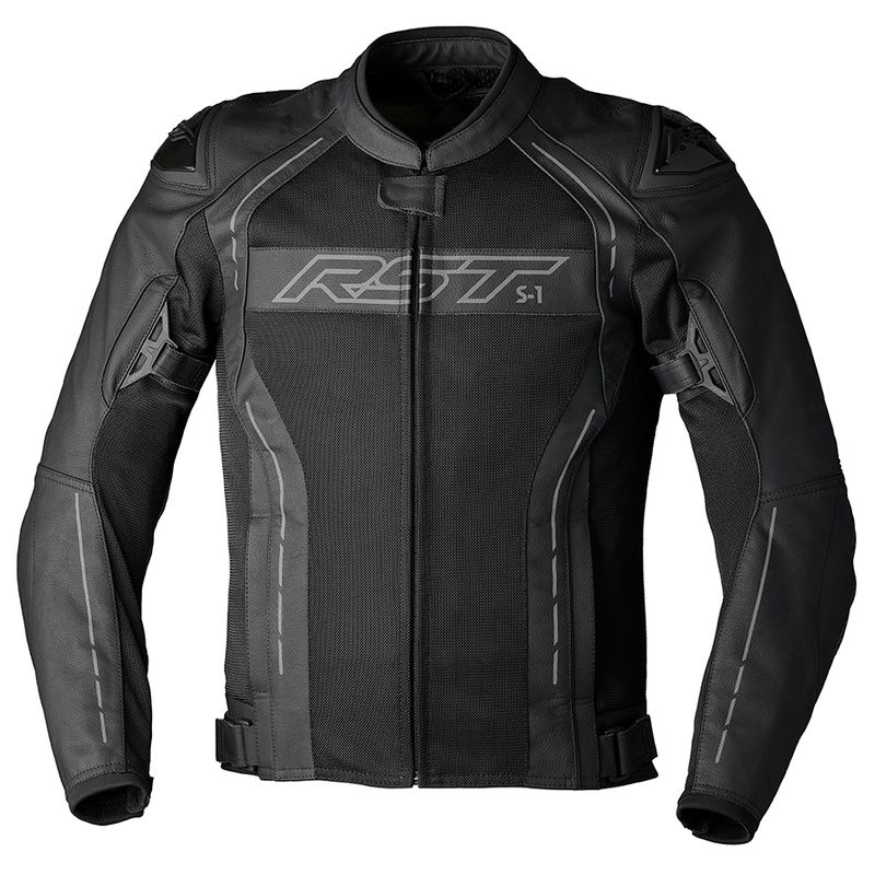 Chaqueta de cuero RST S-1 Mesh CE hombre - Negro - motoscamaralweb.com