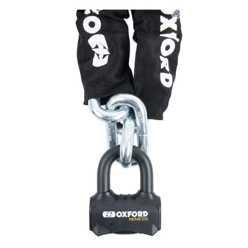 Candado de cadena OXFORD Nemesis de 16 mm con cadena de 2.0 m - motoscamaralweb.com