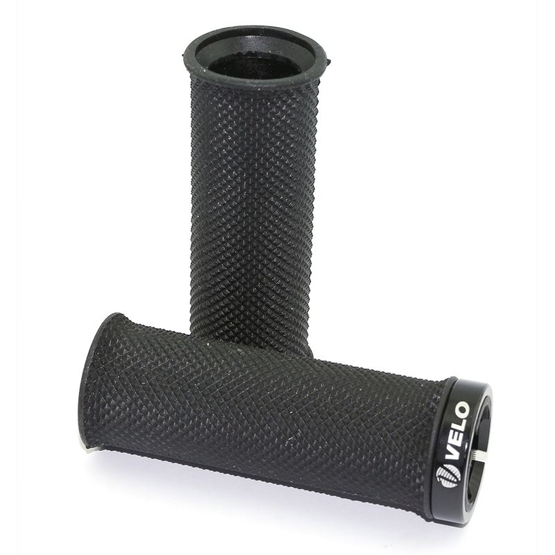 Par puños bici VELO MTB para Grip Shift. Textura diamante. Negros - motoscamaralweb.com