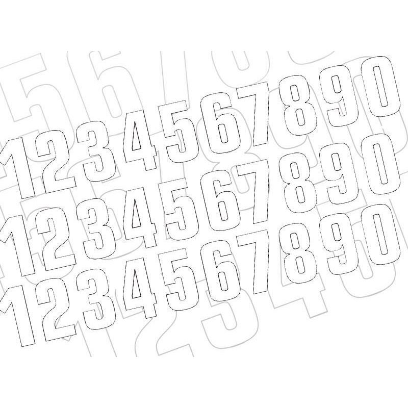 Numeros de carrera blanco - Pack de 3 uds BLACKBIRD PVC 5048/10/3 - motoscamaralweb.com