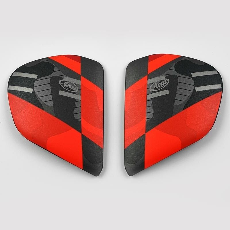 Cubiertas laterales ARAI PATCH Rojo (Compatible sistema VAS-V) - motoscamaralweb.com