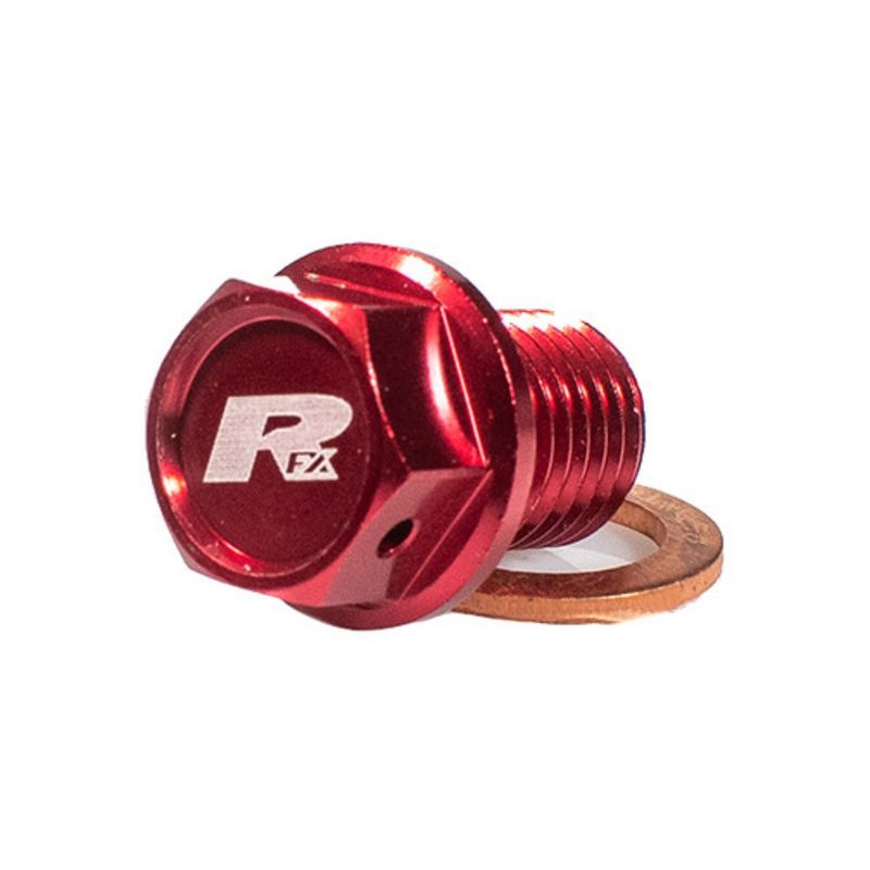 Tapón de vaciado magnético RFX [M12 x 12 mm x 1.50] - rojo - motoscamaralweb.com