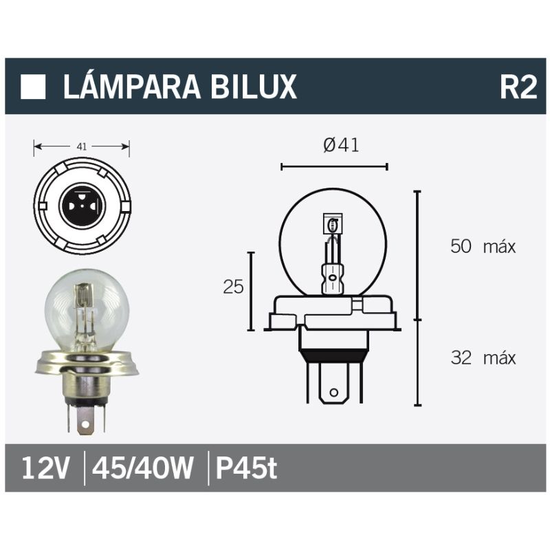 Lámpara V PARTS 12V 45 / 40W - motoscamaralweb.com