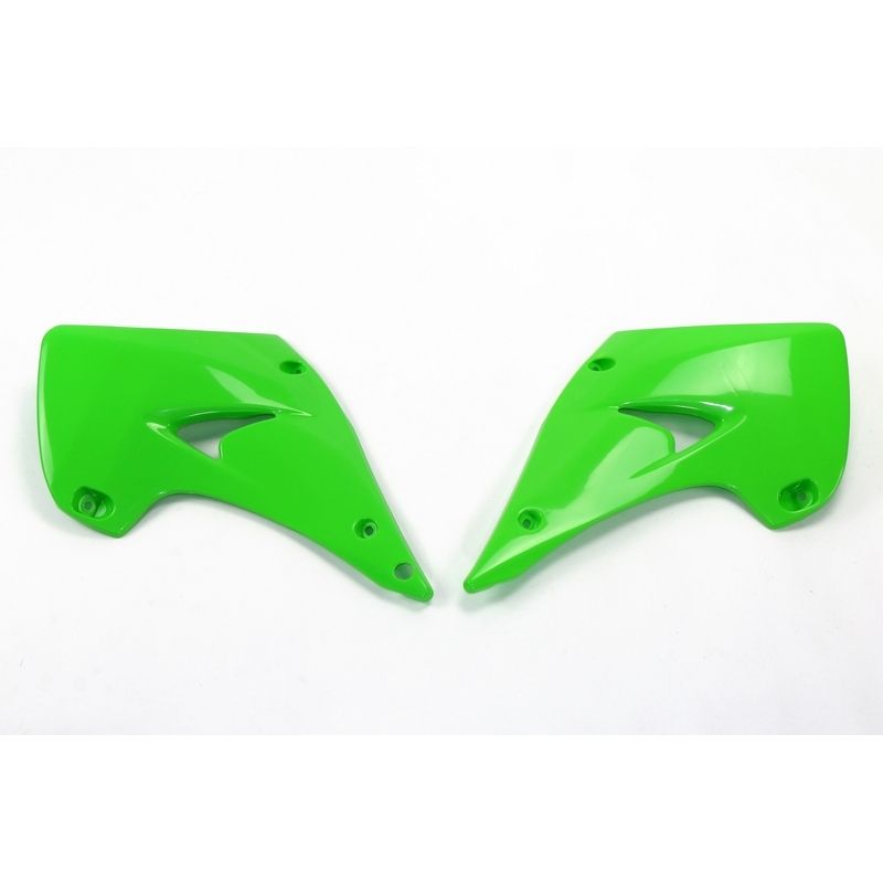 Plásticos laterales de radiador UFO Kawasaki verde KA03738-026 - motoscamaralweb.com