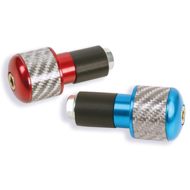 Juego contrapesos manillar V PARTS aluminio Ø17.5mm rojo / carbono - motoscamaralweb.com