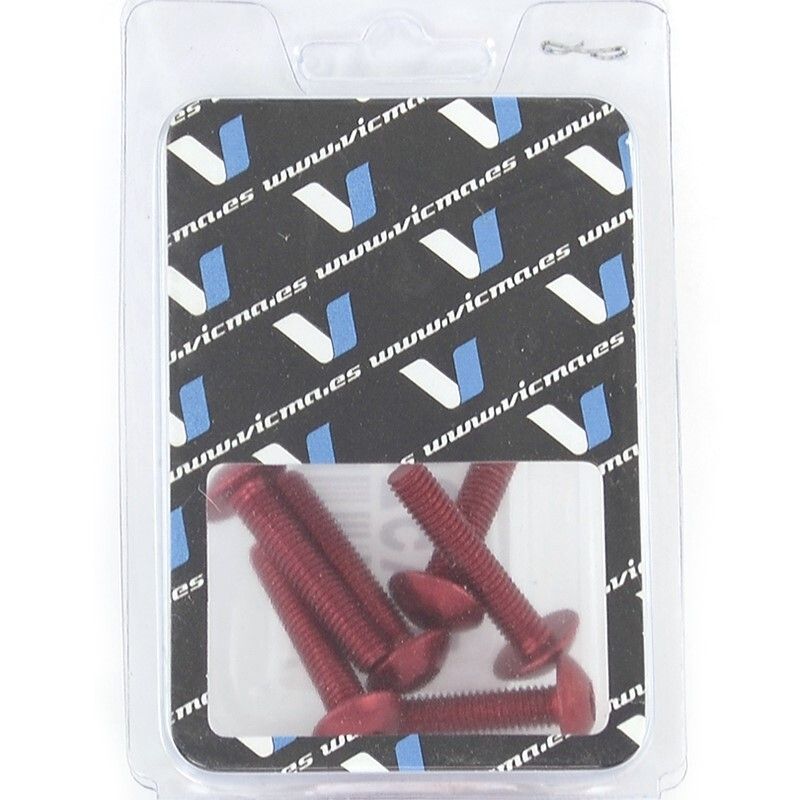 Kit 6 tornillos allen cabeza alomada M5x25mm rojo V PARTS - motoscamaralweb.com