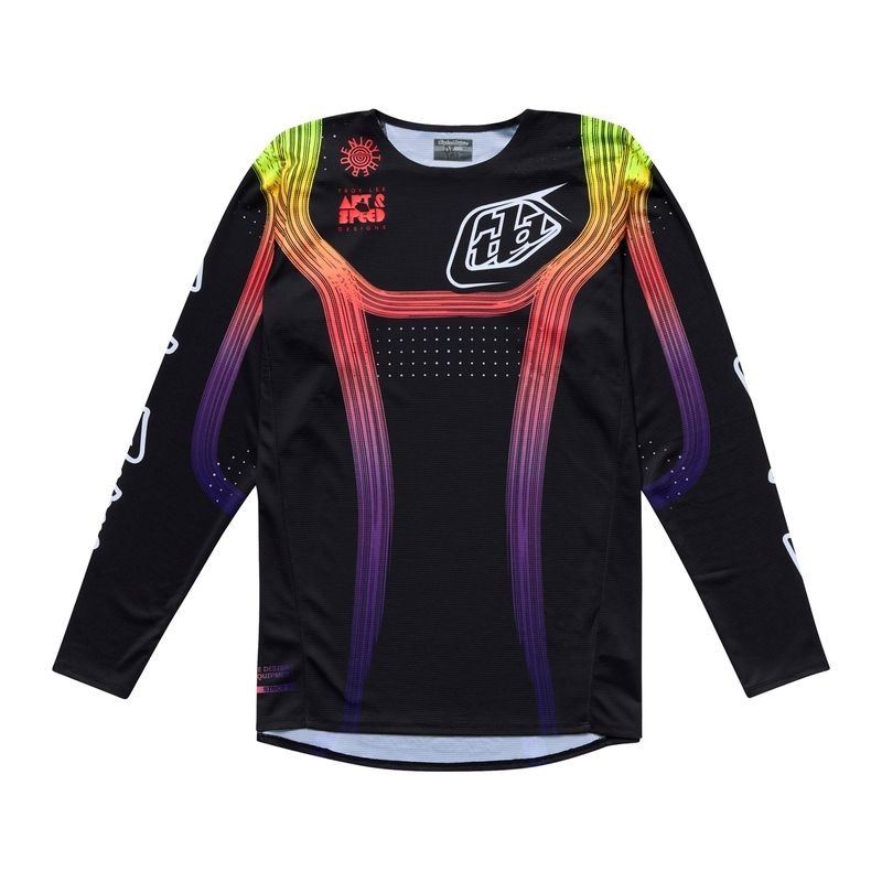 Camiseta TROY LEE DESIGNS SE Pro Stripes - Black/multi - motoscamaralweb.com