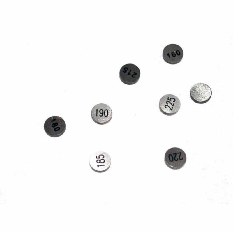 Kit pastillas reglaje de válvulas TOURMAX Ø25mm - Set de 20 piezas (2 de cada grosor) - motoscamaralweb.com
