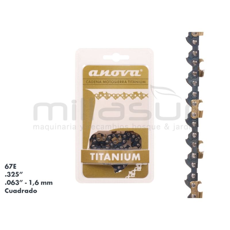 CADENA ANOVA TITANIUM .325 - .063 CUADRADO - 67 E - motoscamaralweb.com